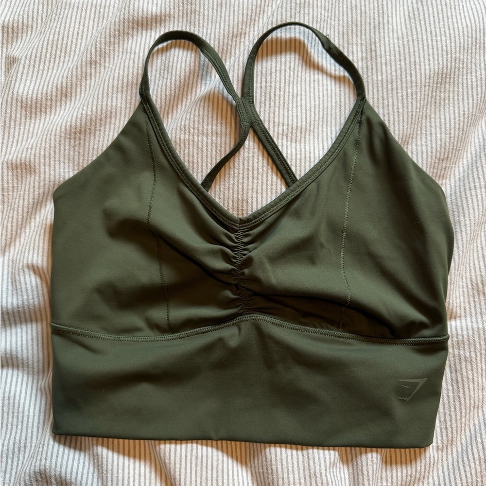 Green Gym shark Long Line Sports Bra